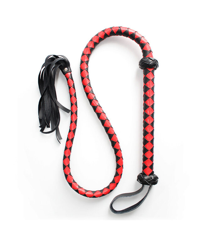 Perfect Lover 150 cm rote BDSM-Peitsche aus PU-Leder - Stilvolles Dominanzspielzeug