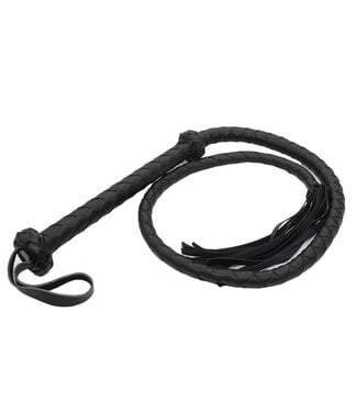 Perfect Lover Schwarze BDSM-Peitsche 150 cm | Geflochtener Griff & Quasten für Stimulation