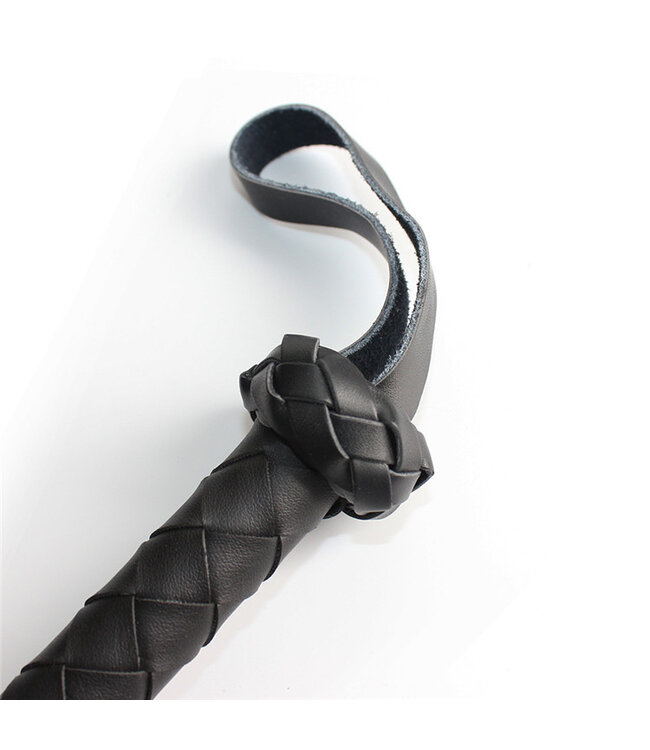Perfect Lover Schwarze BDSM-Peitsche 150 cm | Geflochtener Griff & Quasten für Stimulation