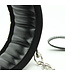 Perfect Lover Adjustable Padded Black PU Leather BDSM Collar with Chain Strap