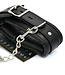 Perfect Lover Gepolstertes schwarzes PU-Lederhalsband mit Kettenriemen für BDSM