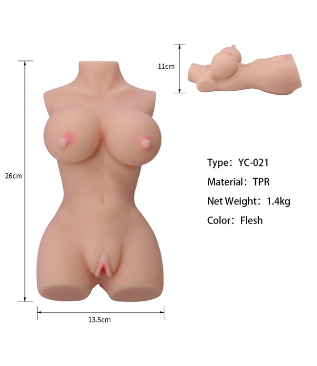 Perfect Toys Levensechte Tiny Body Double Hole Masturbator - Intens Genot en Eenvoudige Reiniging
