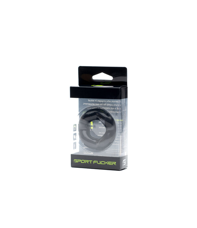 Sport Fucker Revolution Ring Zwart - Comfortabele Cockring en Ballstretcher voor Optimaal Genot