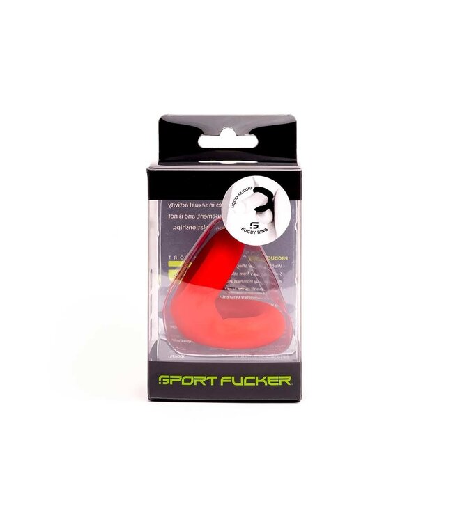 Sport Fucker Durable Red Liquid Silicone Rugby Cock Ring - 52mm Stretchable Ring