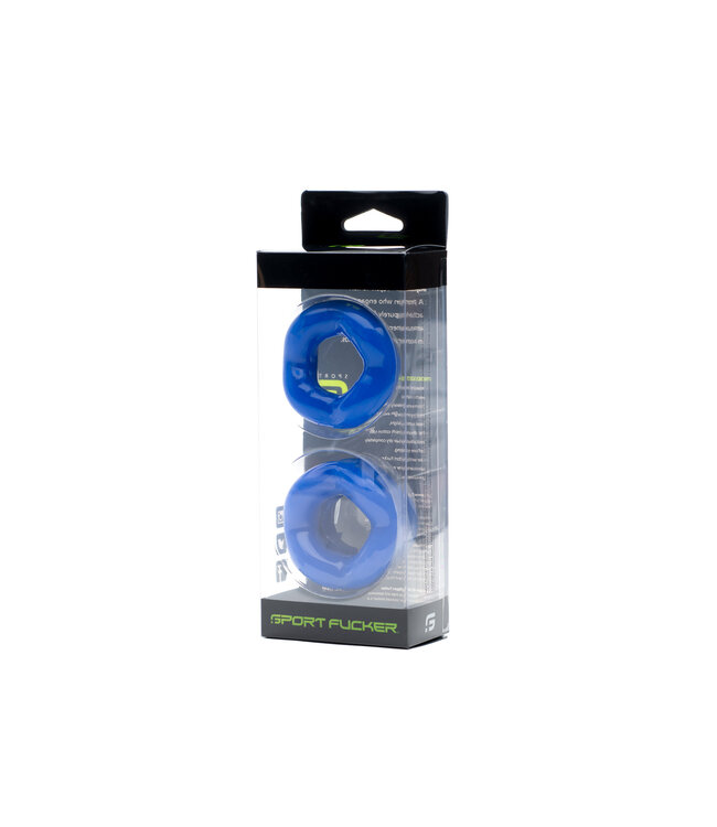Sport Fucker Revolution Ring Combo Set Blau – Cockring & Ballstretcher für Komfort