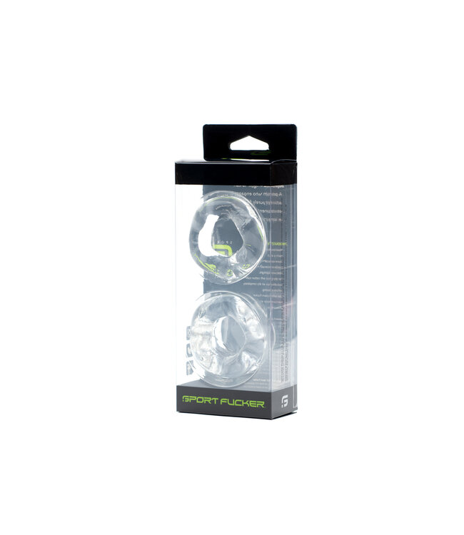 Sport Fucker Revolutionaire Transparante Ring & Ballstretcher Set voor Maximale Stimulatie