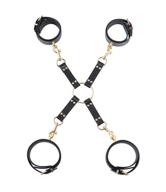 Verleidelijke Vegan Hog Tie Set met Gouden Accenten voor BDSM Fans
