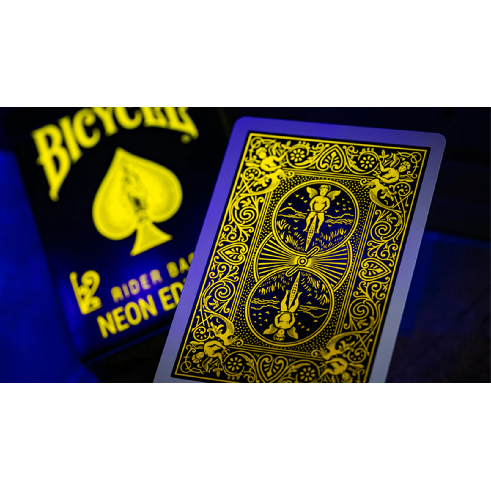 Bicycle Bicycle Neon Rider Back Yellow-Starburst Deck Playing Cards