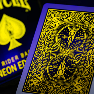Bicycle Bicycle Neon Rider Back Yellow-Starburst Deck Playing Cards