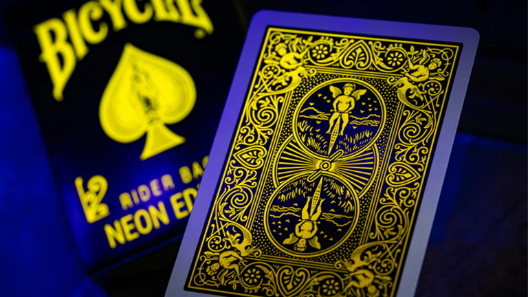 Bicycle Bicycle Neon Rider Back Yellow-Starburst Deck Playing Cards