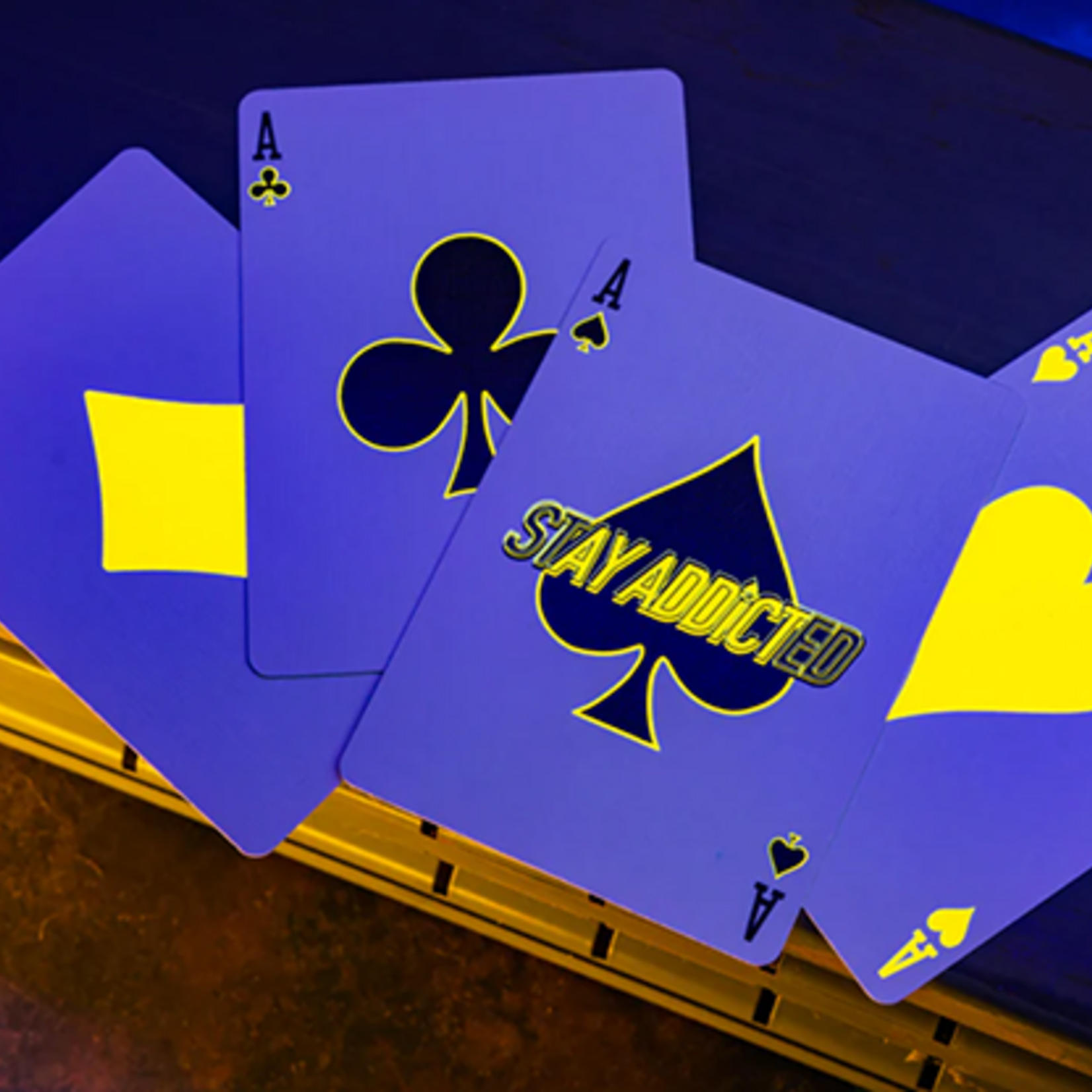 Bicycle Bicycle Neon Rider Back Yellow-Starburst Deck Playing Cards