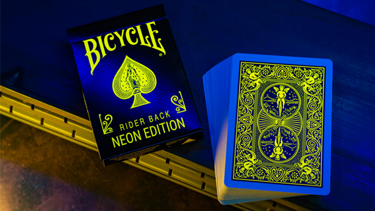 Bicycle Bicycle Neon Rider Back Yellow-Starburst Deck Playing Cards