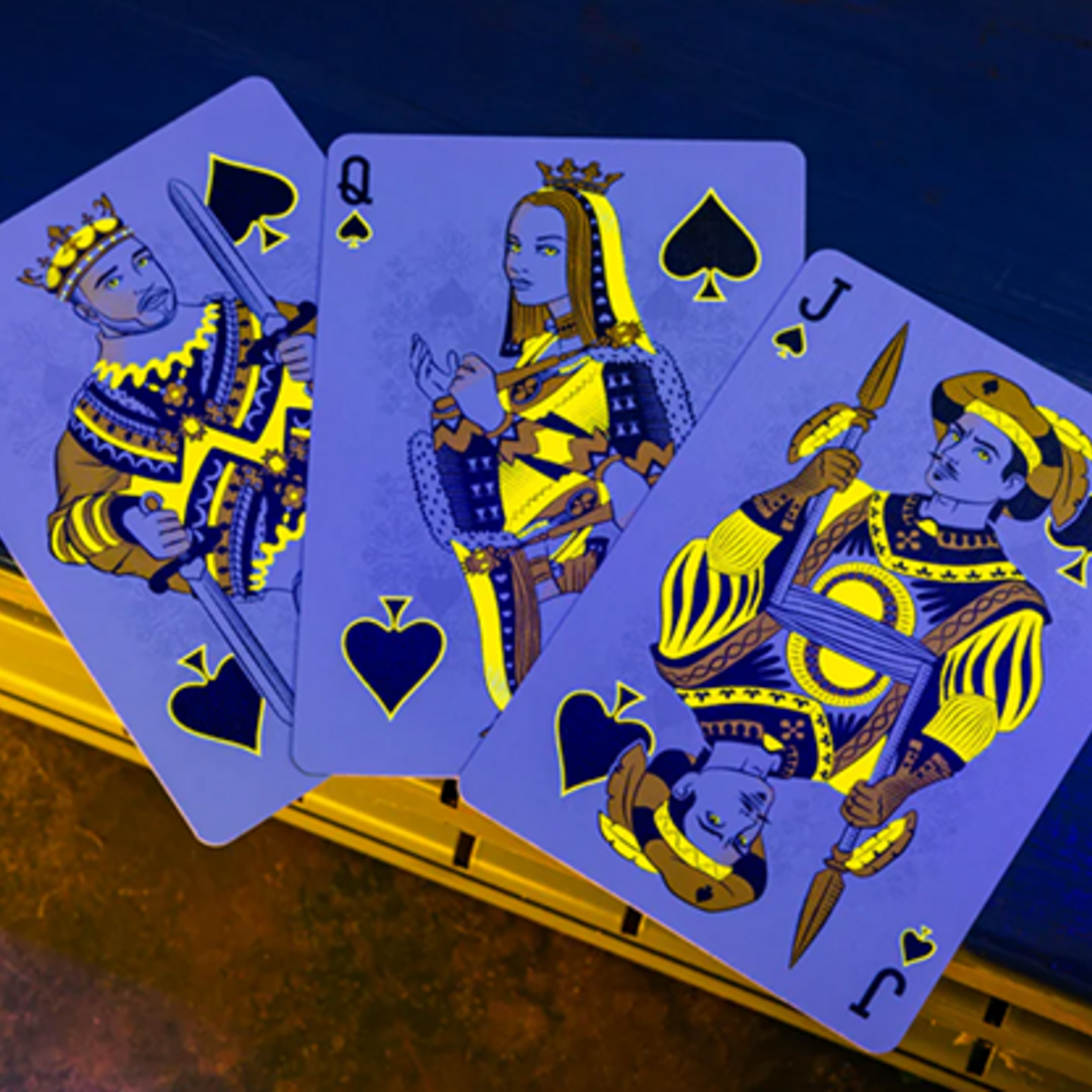Bicycle Bicycle Neon Rider Back Yellow-Starburst Deck Playing Cards
