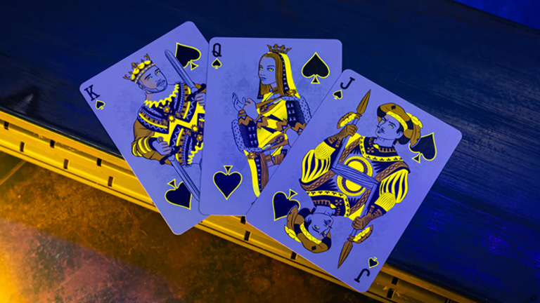 Bicycle Bicycle Neon Rider Back Yellow-Starburst Deck Playing Cards