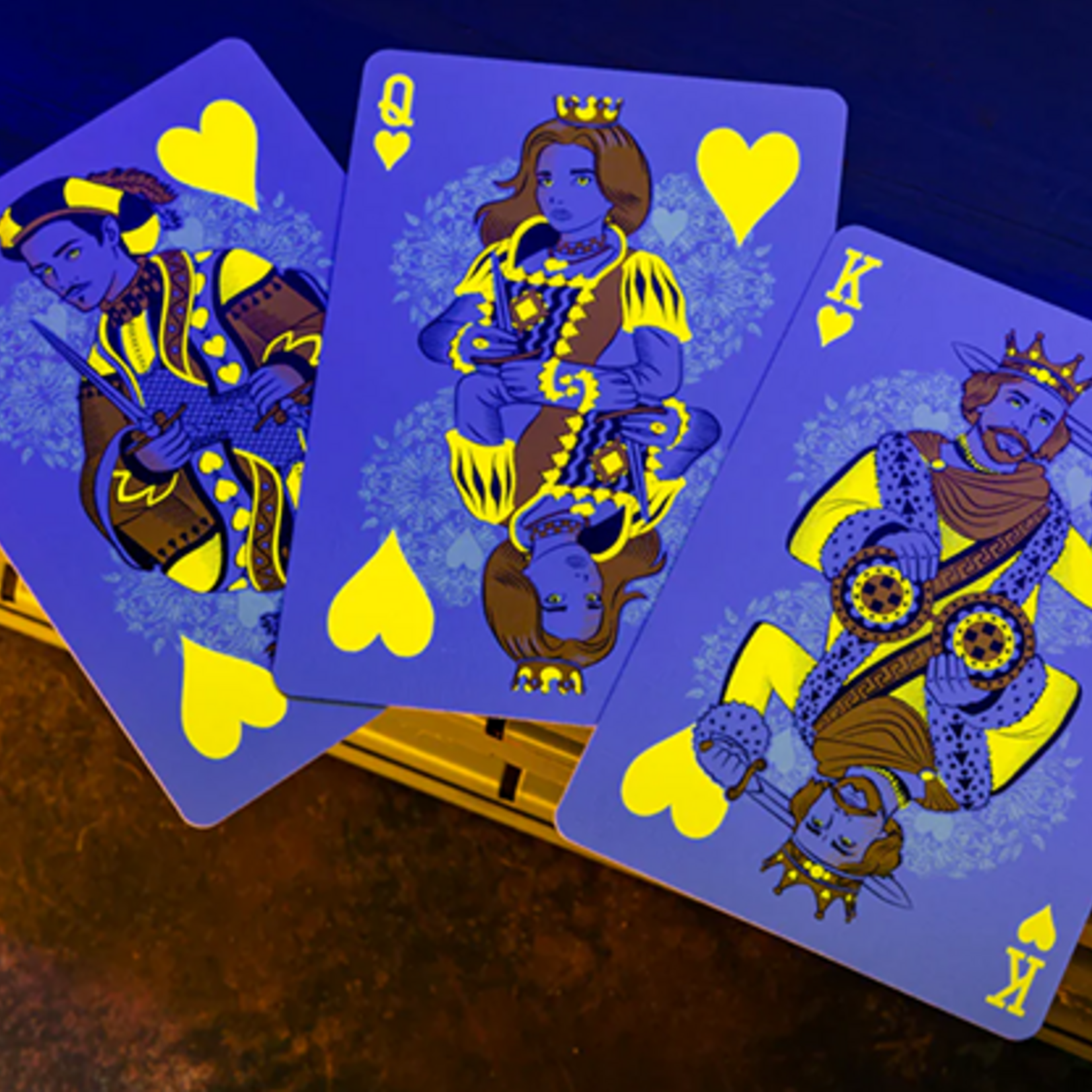 Bicycle Bicycle Neon Rider Back Yellow-Starburst Deck Playing Cards