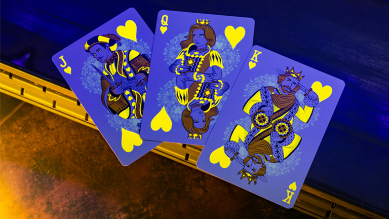 Bicycle Bicycle Neon Rider Back Yellow-Starburst Deck Playing Cards