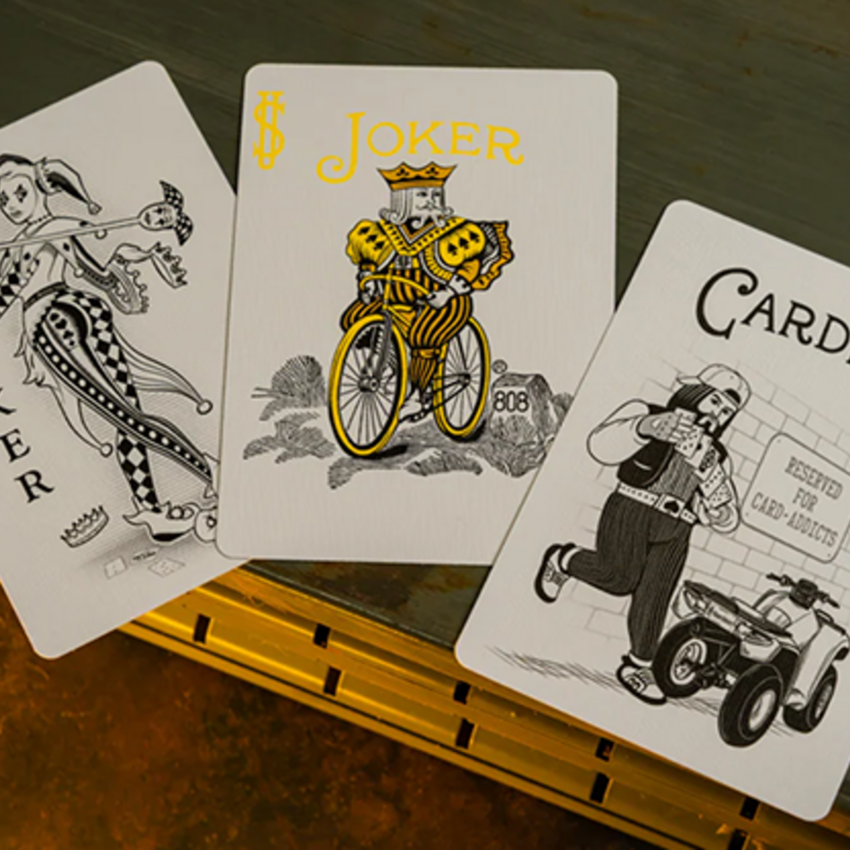 Bicycle Bicycle Neon Rider Back Yellow-Starburst Deck Playing Cards