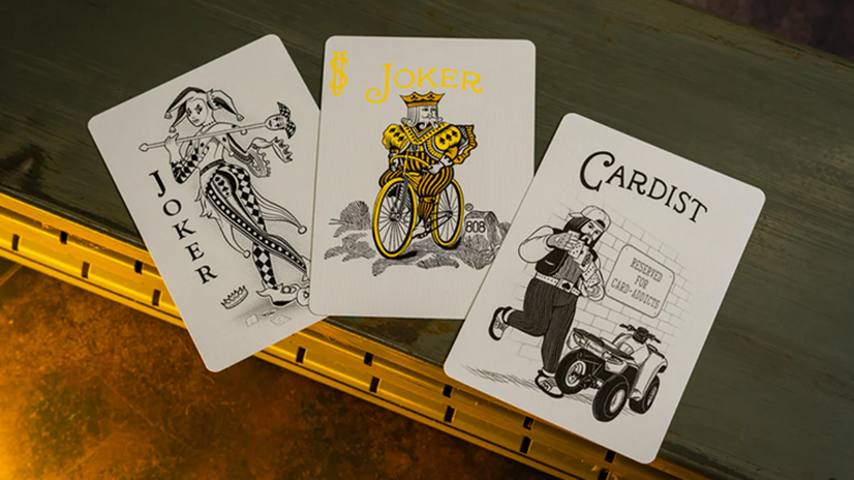 Bicycle Bicycle Neon Rider Back Yellow-Starburst Deck Playing Cards