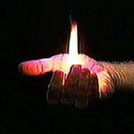 Fire from palms