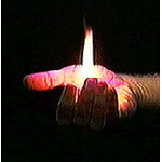 Fire from palms