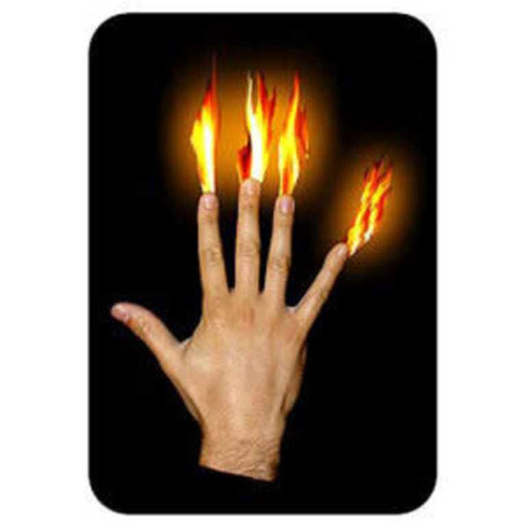 Flames at fingertips