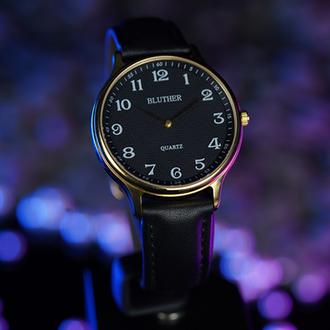 Infinity Watch V3 - Gold Case Black Dial by Bluether Magic