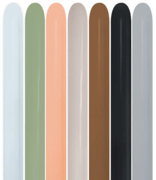 Modelleerballonnen 260 - Earthy Assortiment - 004 - 100 Stuks