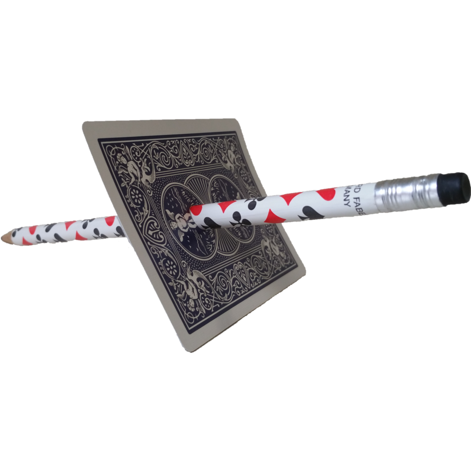 Pencil through card with Bicycle game