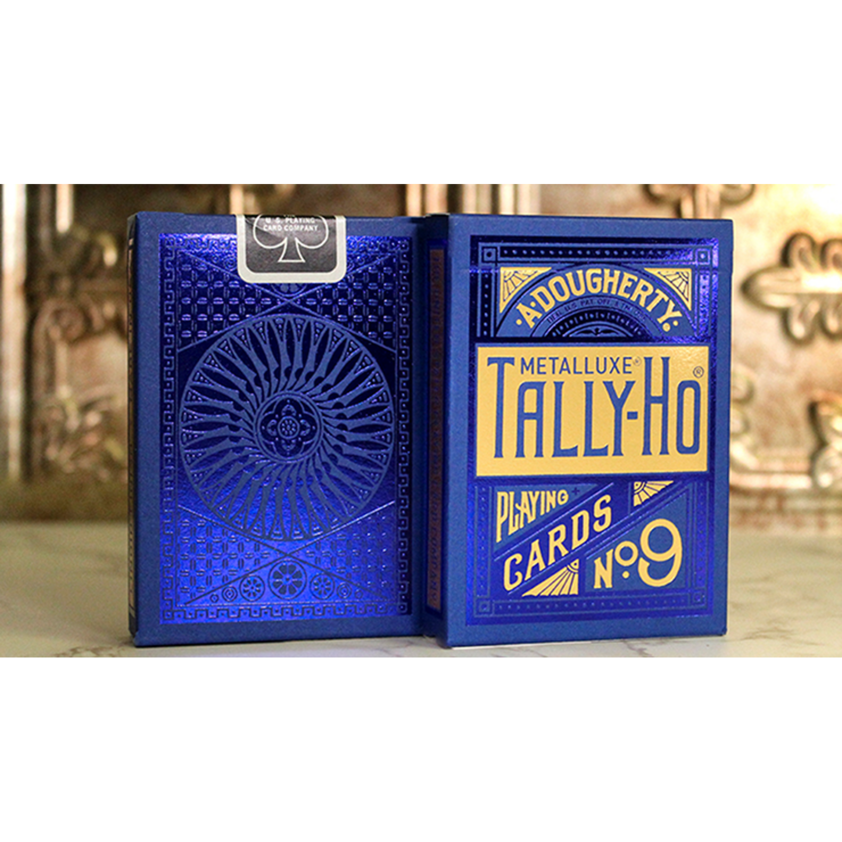 Tally-Ho Blue circle MetalLuxe Playing Cards