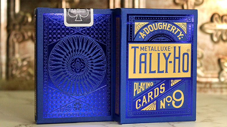 Tally-Ho Blue circle MetalLuxe Playing Cards