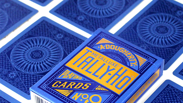 Tally-Ho Blue circle MetalLuxe Playing Cards