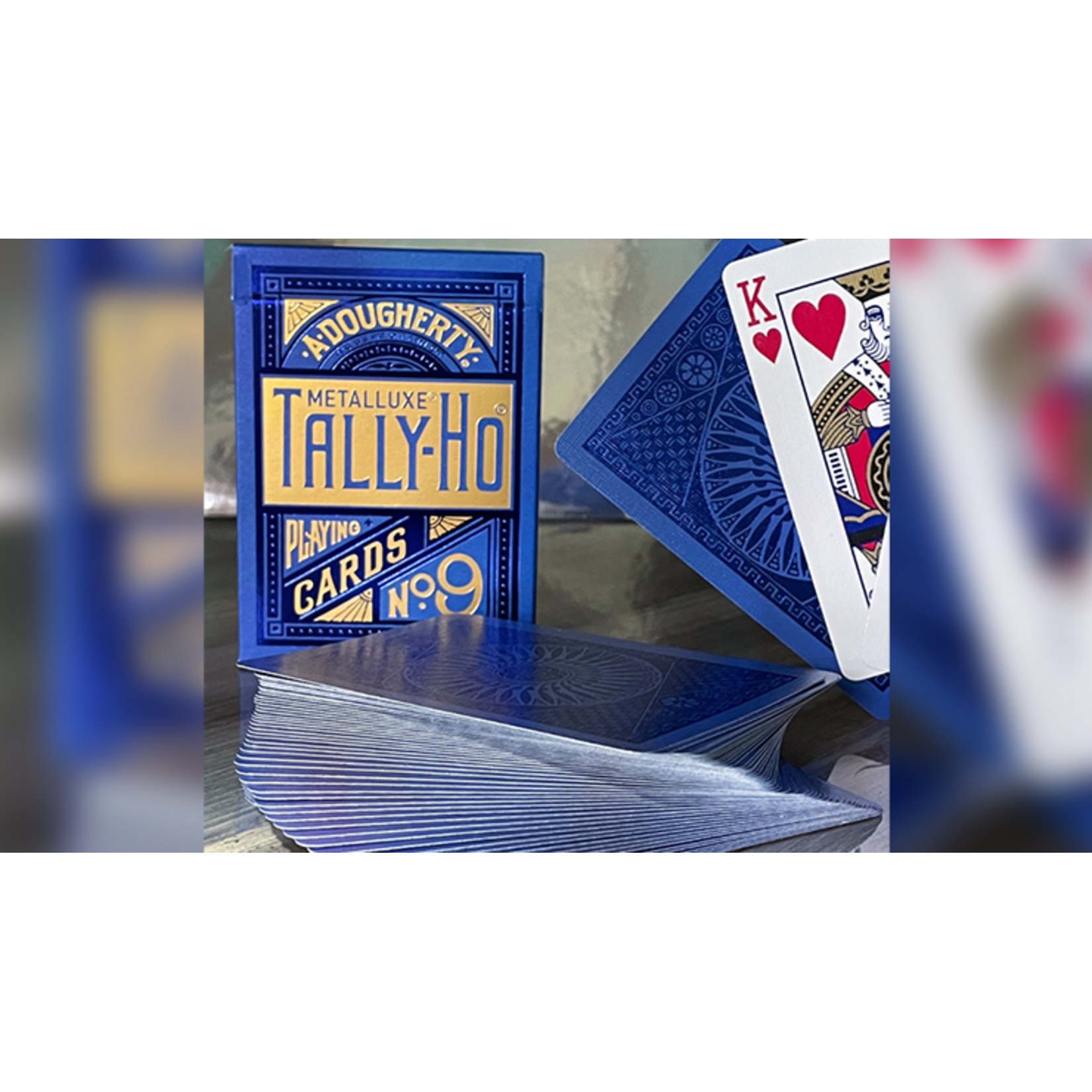 Tally-Ho Blue circle MetalLuxe Playing Cards