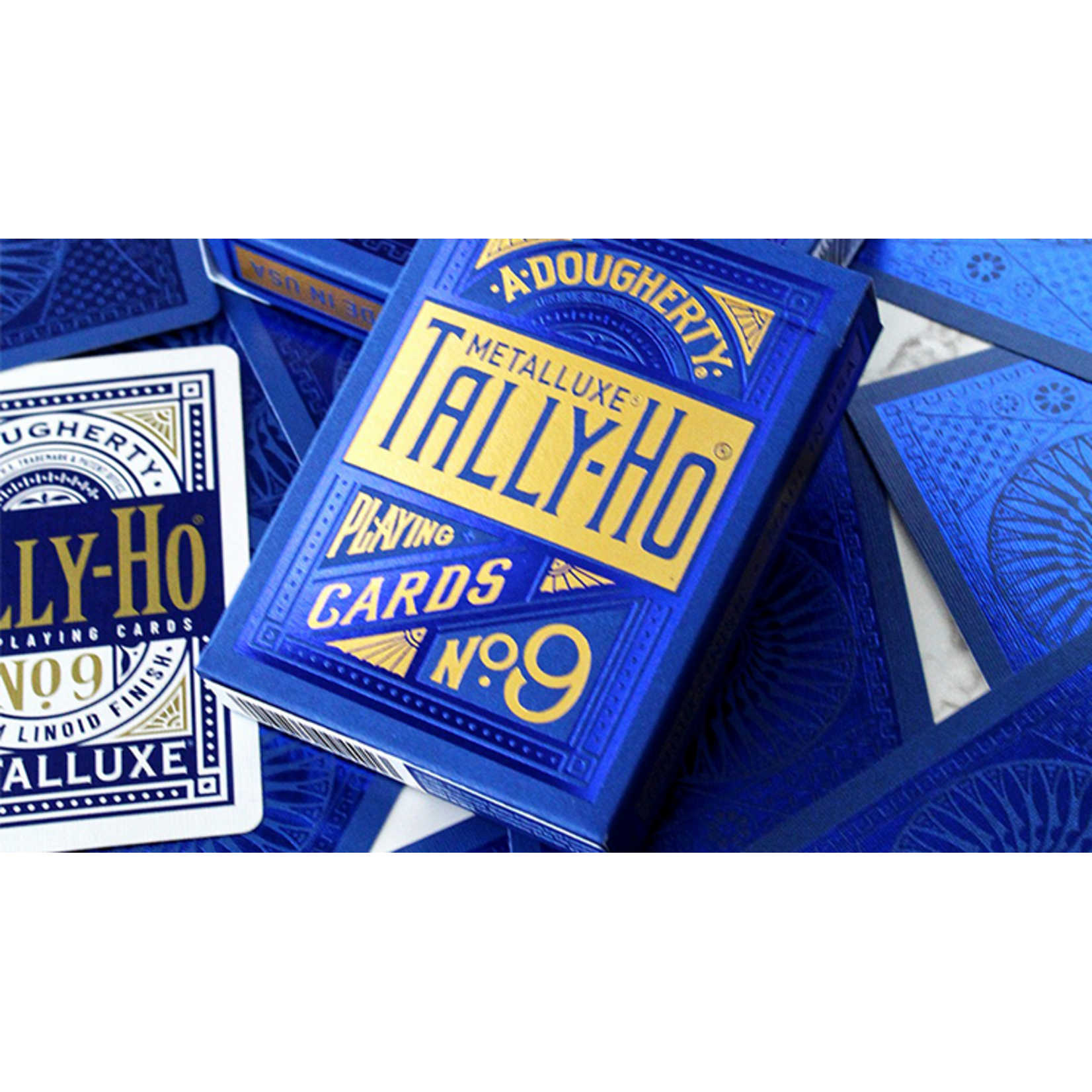 Tally-Ho Blue circle MetalLuxe Playing Cards