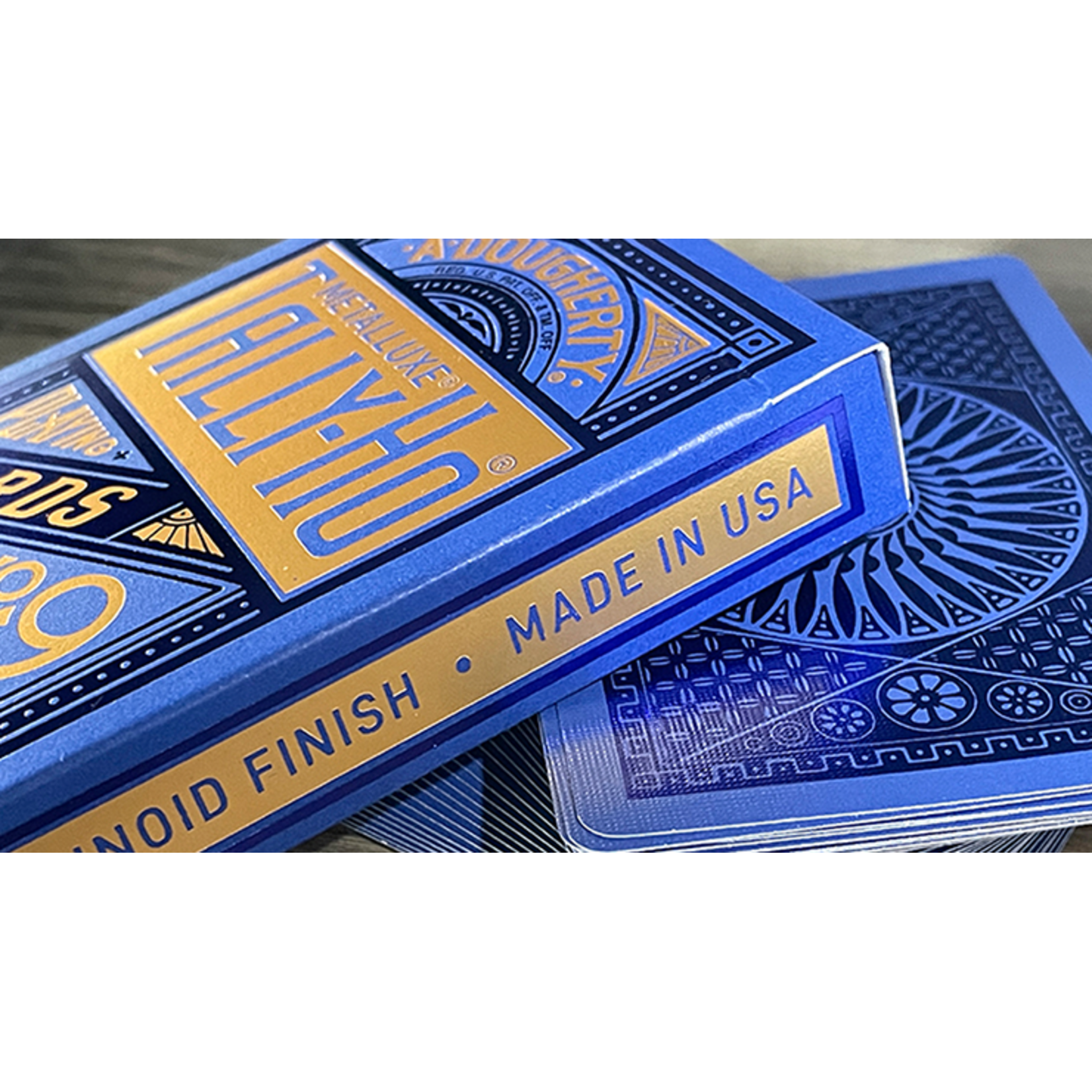 Tally-Ho Blue circle MetalLuxe Playing Cards