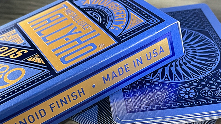 Tally-Ho Blue circle MetalLuxe Playing Cards