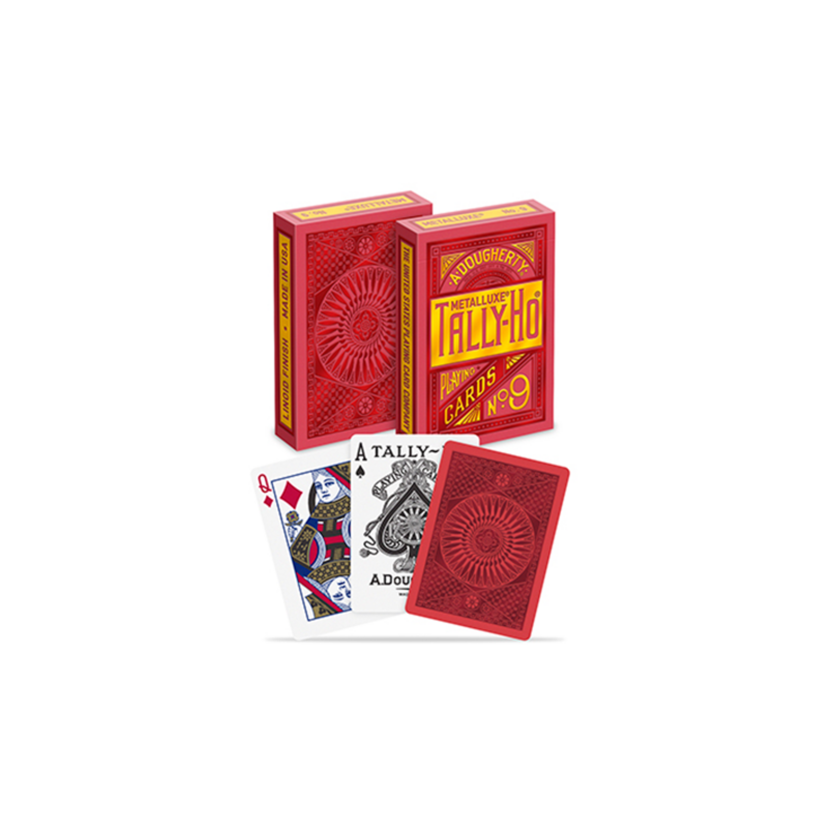 Tally-Ho Red circle MetalLuxe Playing Cards