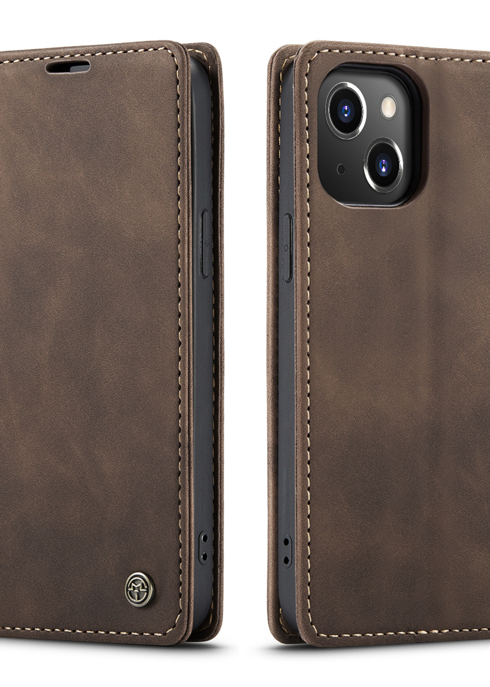Apple Coque dépliante Apple iPhone 14 Plus Marron