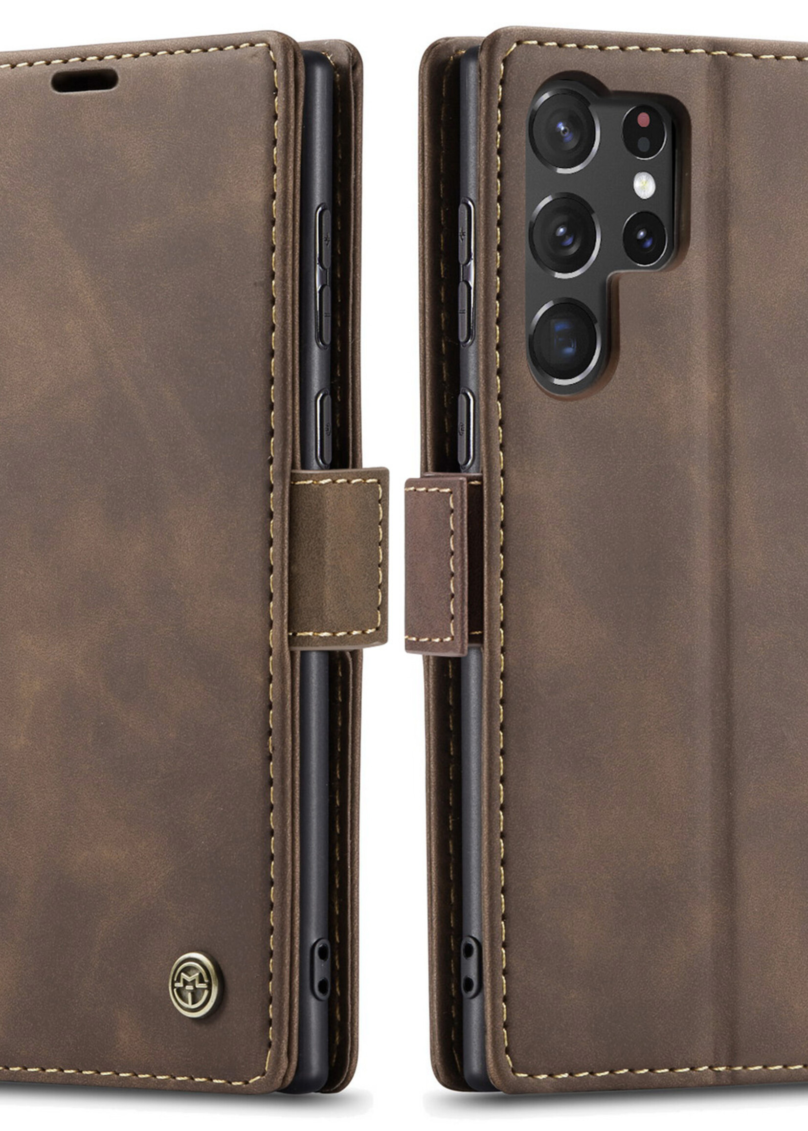 Samsung Coque dépliante Samsung Galaxy S23 Ultra Marron