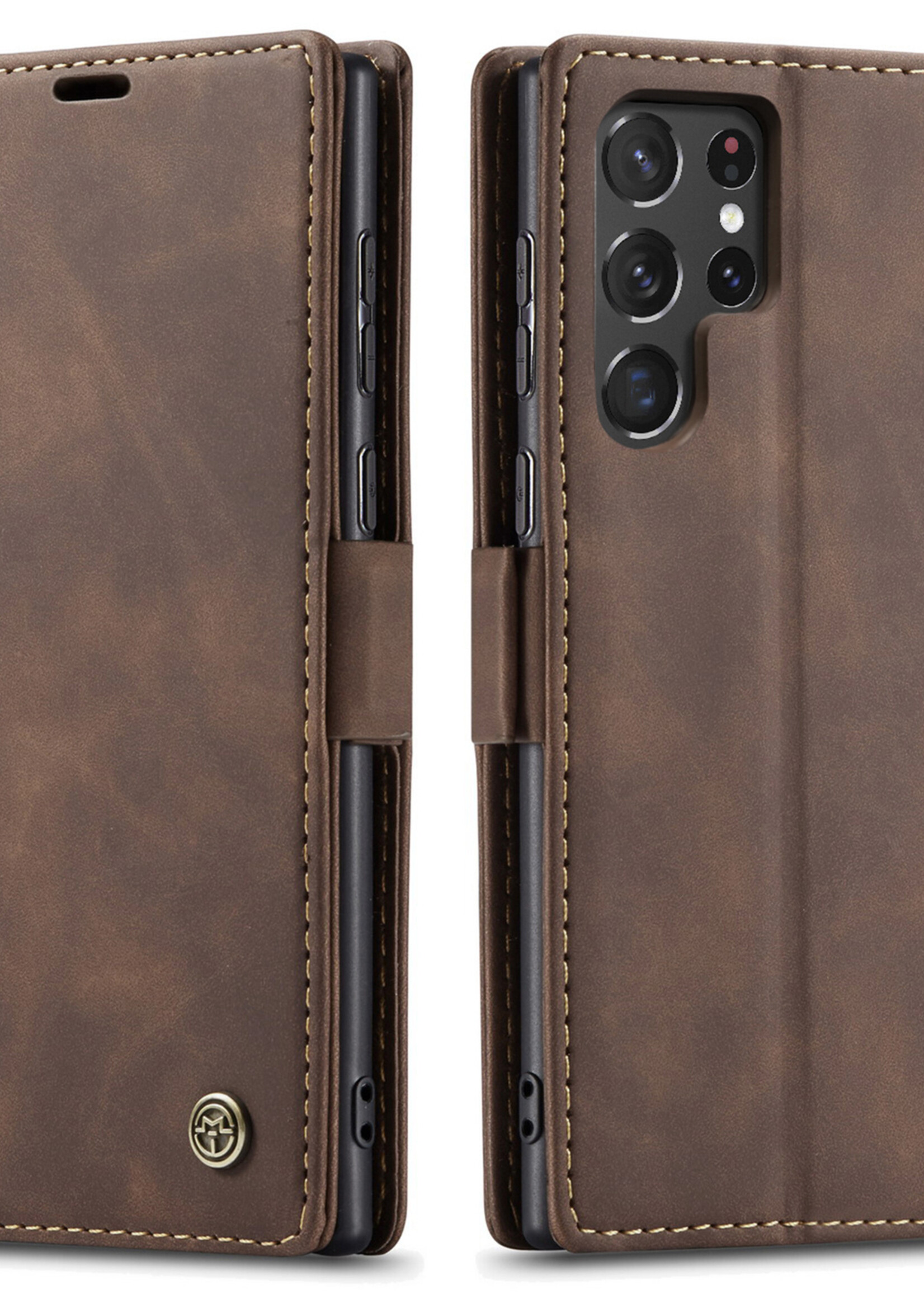 Samsung Coque dépliante Samsung Galaxy S22 Ultra Marron