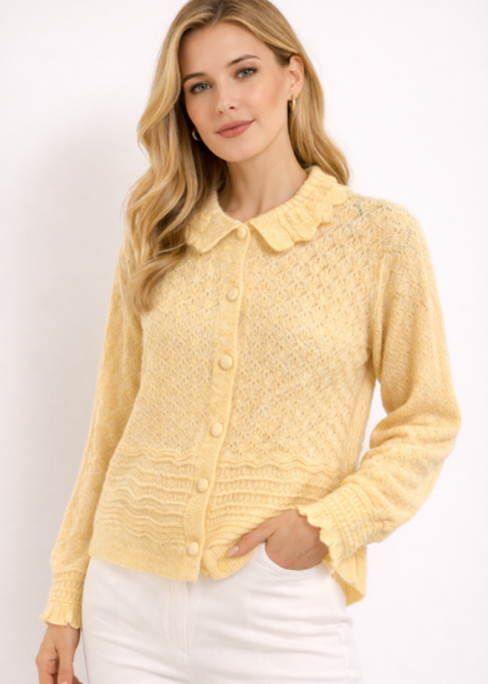 Vest geel gehaakt (leila)