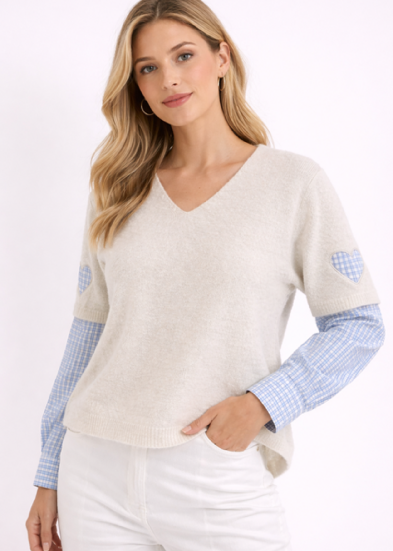 Heartbeat Trui (blauw wit)