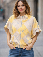 CASH & CARRY  KLEDING 2026 Jan-mei Mouwloos bomberjack Geel /ruit