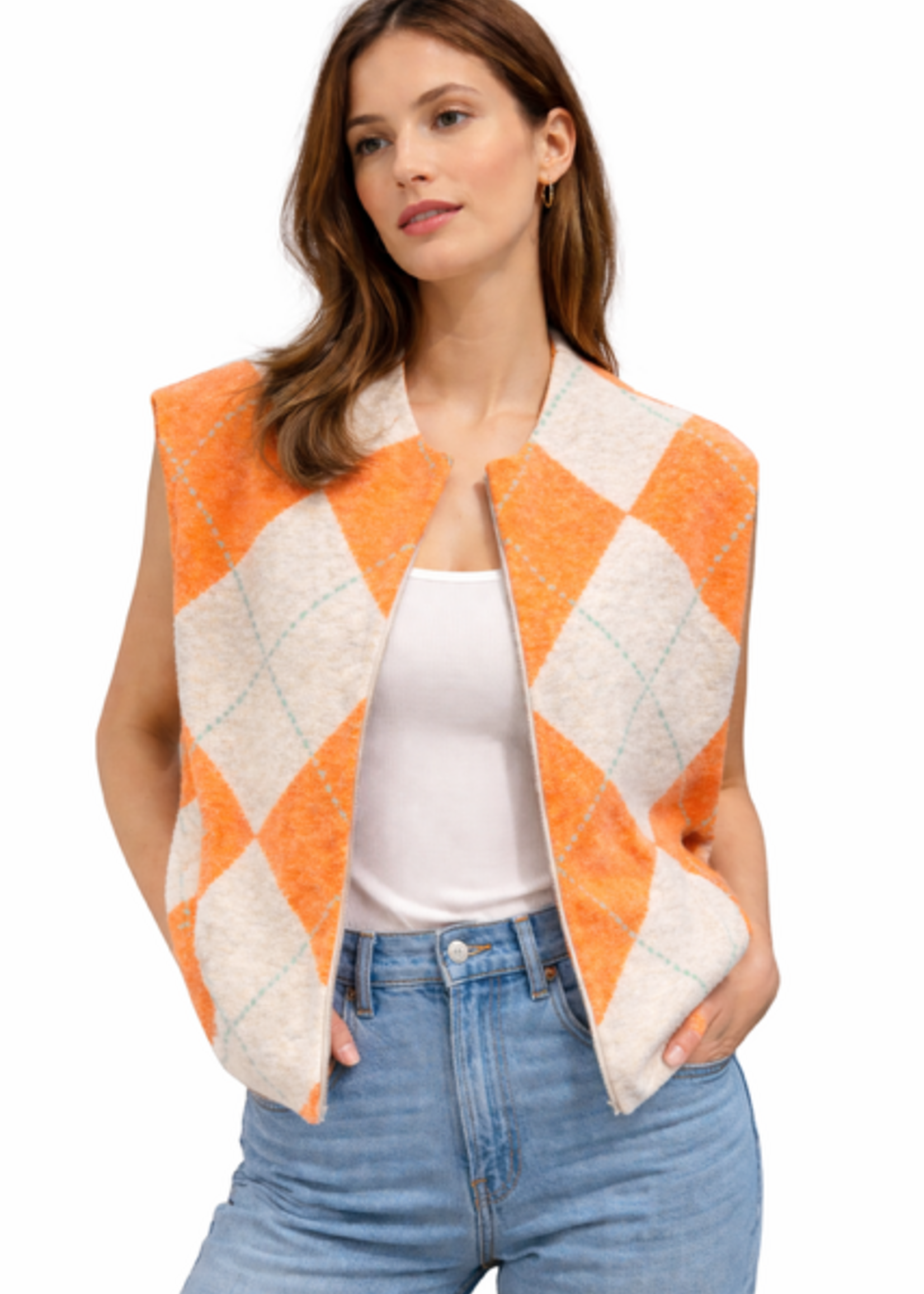 Gilet ruit Orange