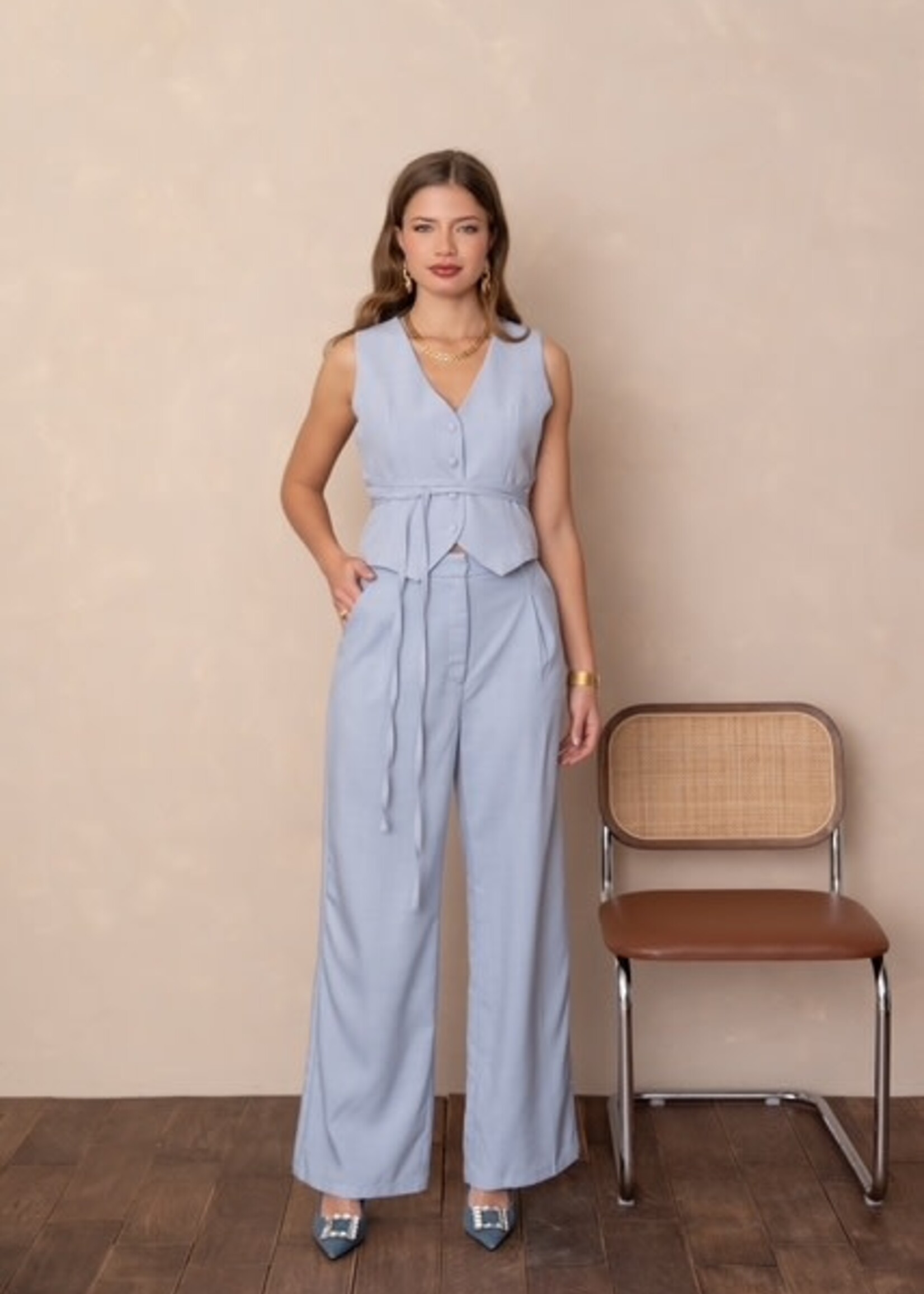 CASH & CARRY  KLEDING 2026 Jan-mei Pants Light Bleu 976 Clair