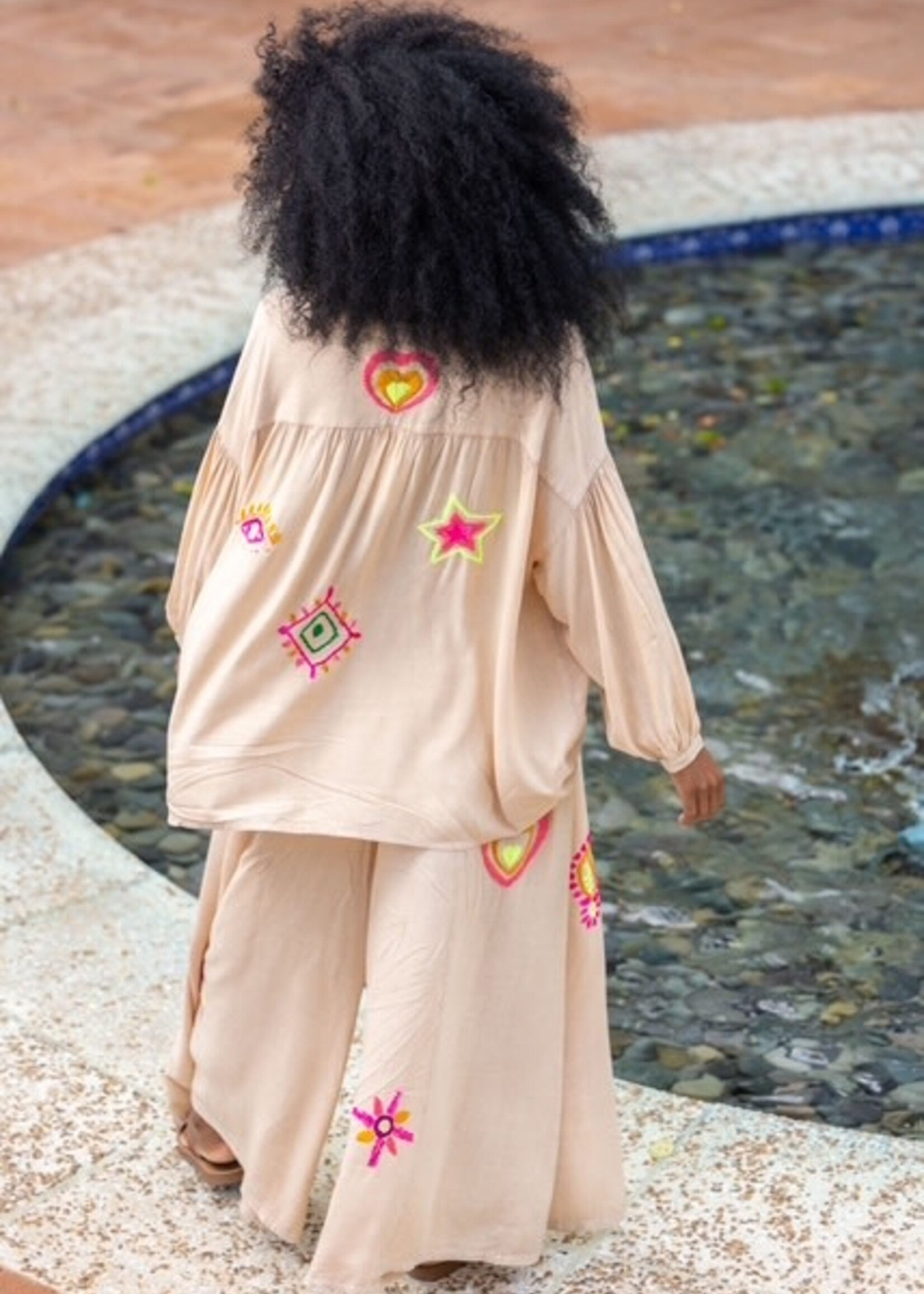 Ibiza Blouse Helena Gold & Silver (beige)