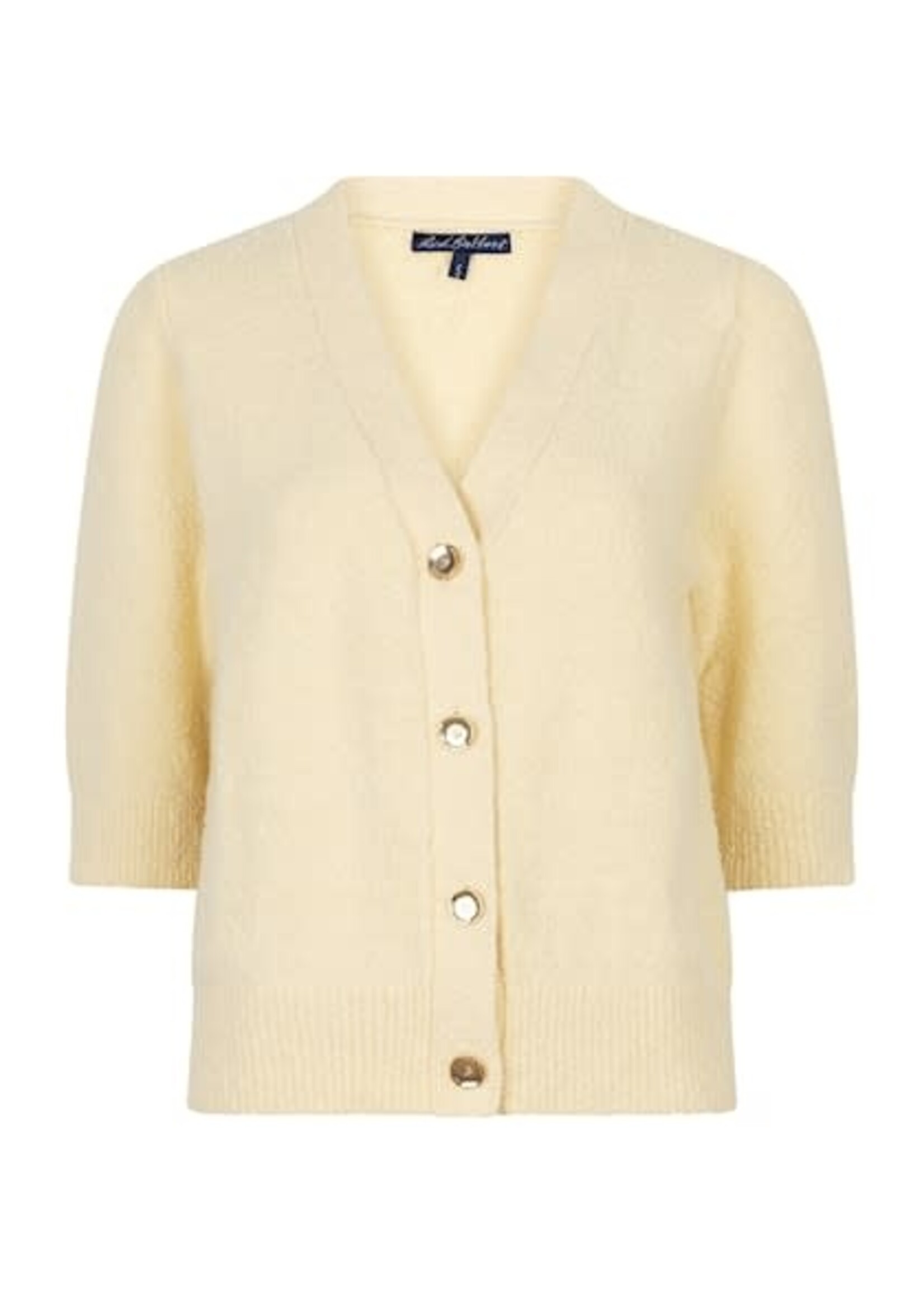 SRB4882 Cardigan Popcorn Red Button (driekwart mouw)