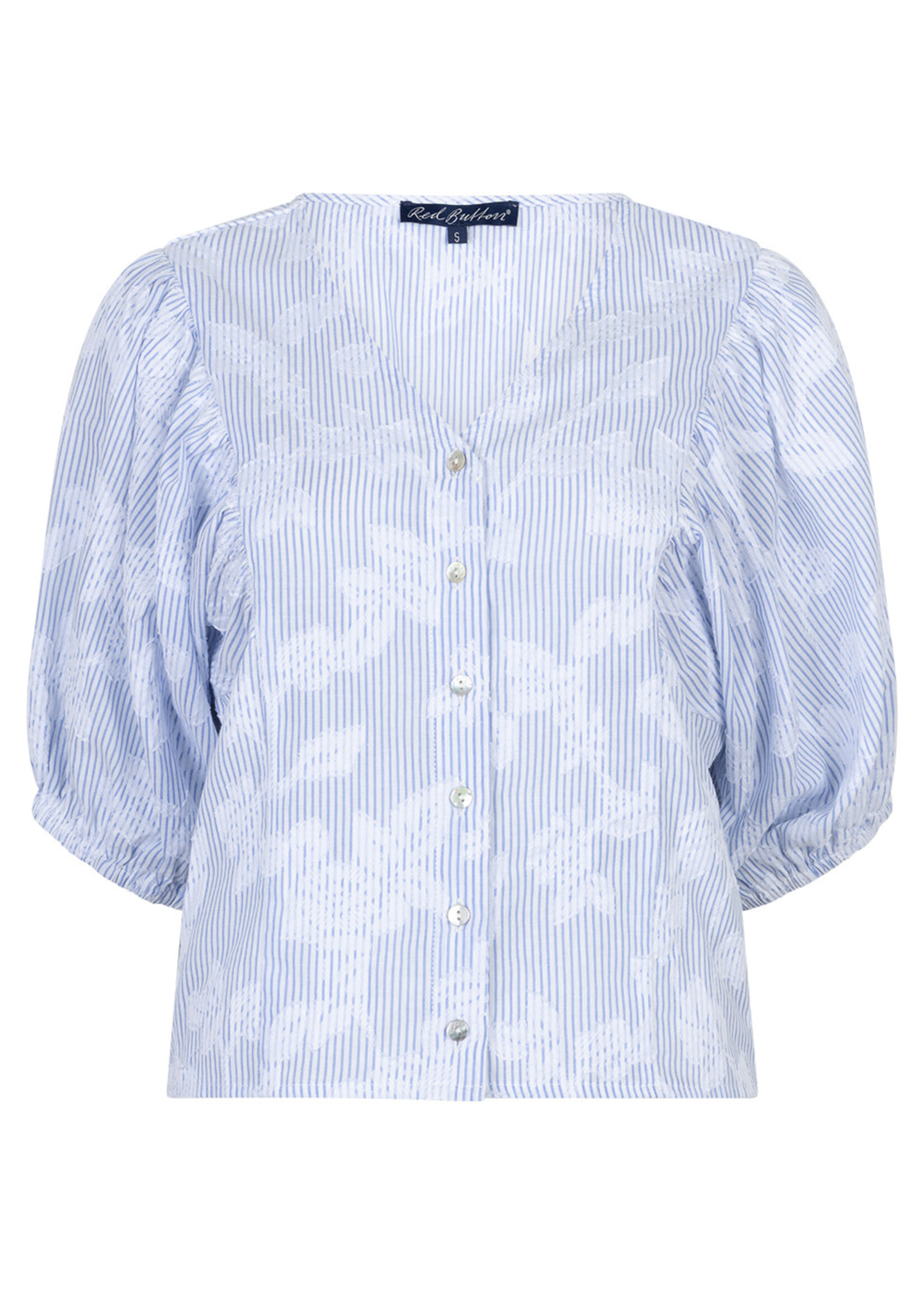 KLEDING RED BUTTON S 2026 SRB4838 Blouse Balloonsleeve stripe & Flower