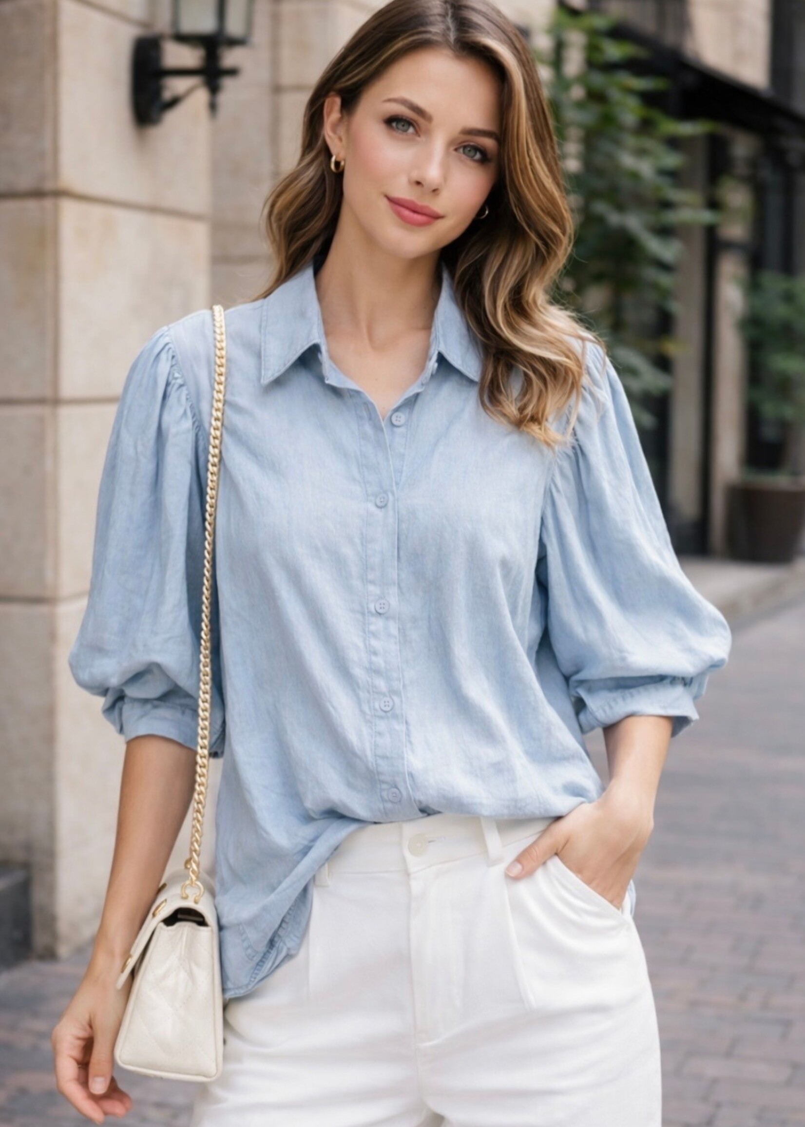 CASH & CARRY  KLEDING 2026 Jan-mei Blouse Tencel Denimlook Italy