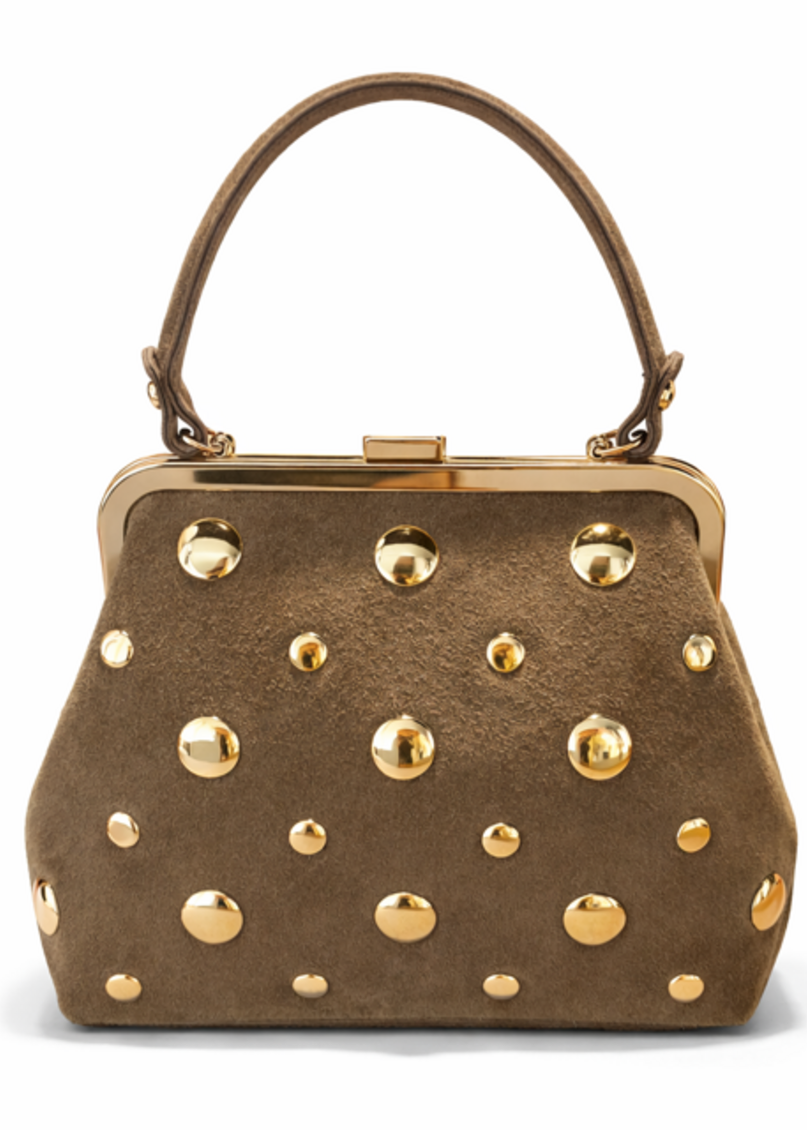 TASSEN/RIEMEN/ 2026 Clara stud bag suede