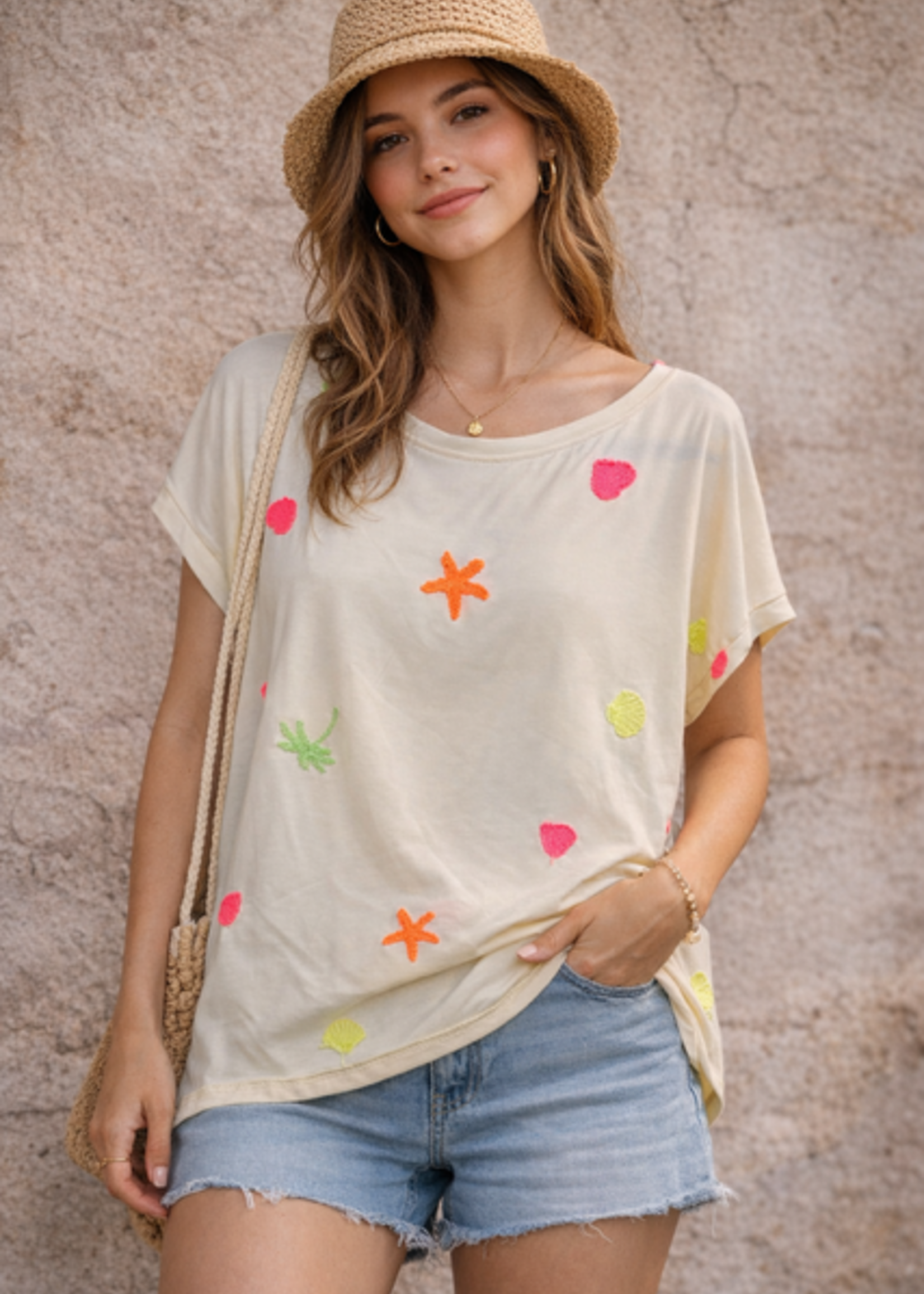 CASH & CARRY  KLEDING 2026 Jan-mei Yellow Summer Vibe T shirt Mooij